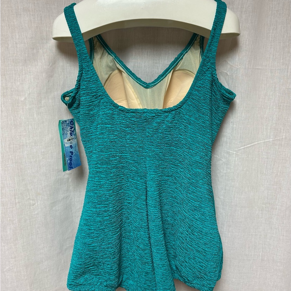 Jade green one piece swimsuit size 24W ocean cruise quality pool party lake - Picture 3 of 13